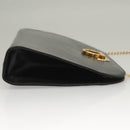 Salvatore Ferragamo Chain Shoulder Bag Leather Black Gold Auth 136157-3