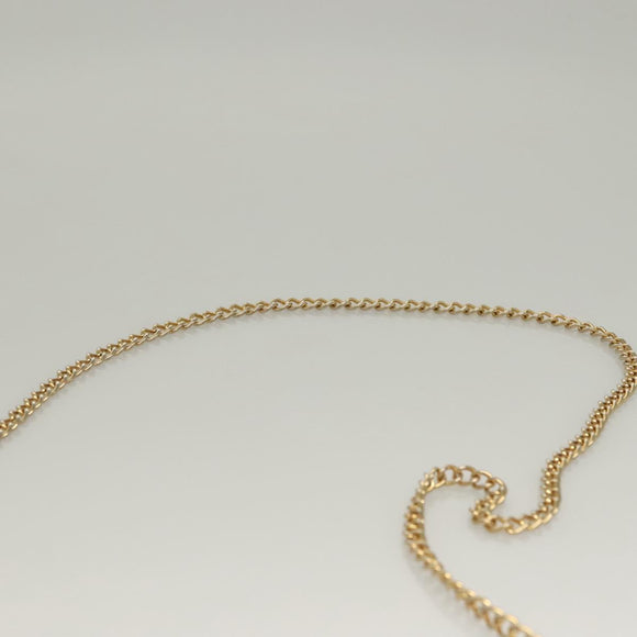 Salvatore Ferragamo Chain Shoulder Bag Leather Black Gold Auth 136157