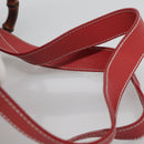 GUCCI Bamboo Backpack Suede Red Gold 003 2058 0016 Auth 136160-9