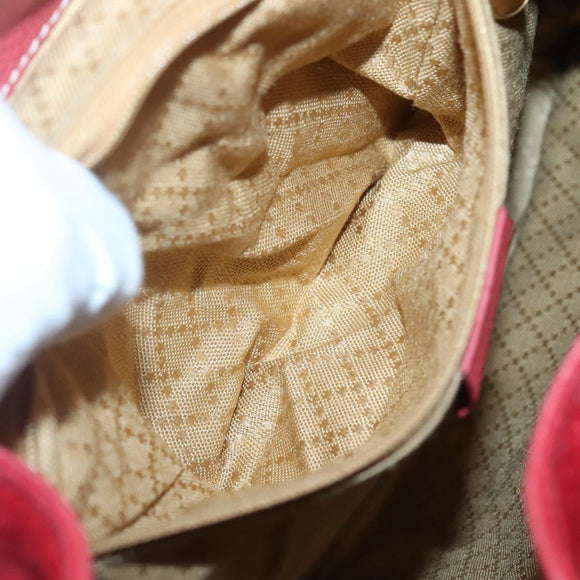 GUCCI Bamboo Backpack Suede Red Gold 003 2058 0016 Auth 136160