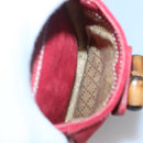GUCCI Bamboo Backpack Suede Red Gold 003 2058 0016 Auth 136160-23