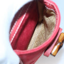 GUCCI Bamboo Backpack Suede Red Gold 003 2058 0016 Auth 136160-24