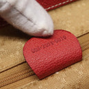 GUCCI Bamboo Backpack Suede Red Gold 003 2058 0016 Auth 136160-12