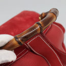 GUCCI Bamboo Backpack Suede Red Gold 003 2058 0016 Auth 136160-7