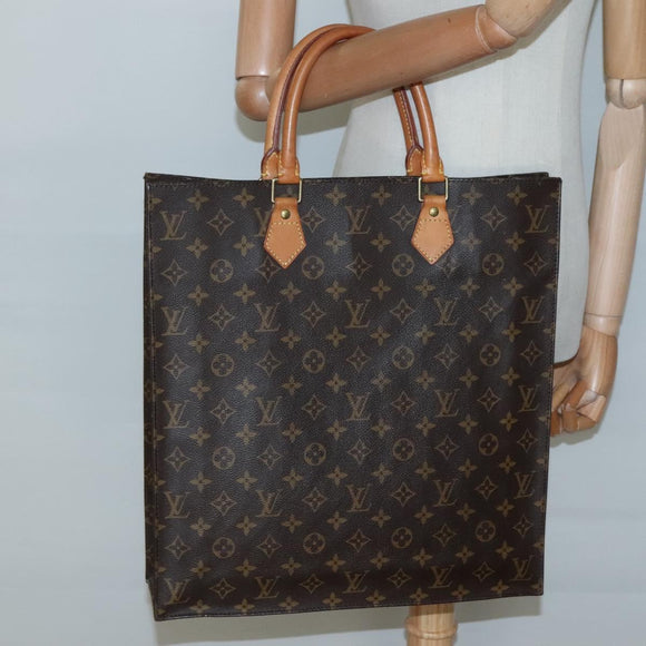 LOUIS VUITTON Monogram Sac Plat Hand Bag M51140 LV Auth 136168