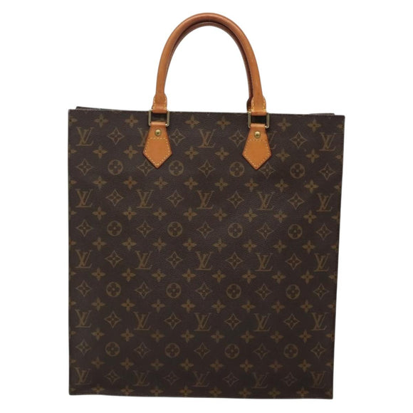 LOUIS VUITTON Monogram Sac Plat Hand Bag M51140 LV Auth 136168
