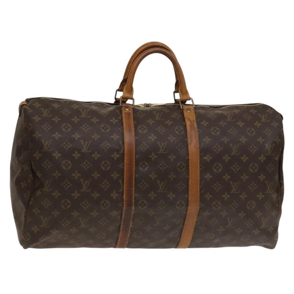 LOUIS VUITTON Monogram Keepall 55 Boston Bag M41424 LV Auth 136180