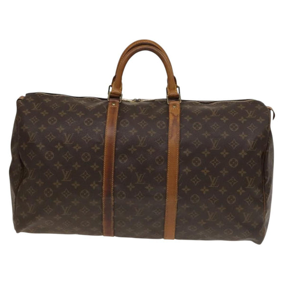 LOUIS VUITTON Monogram Keepall 55 Boston Bag M41424 LV Auth 136180