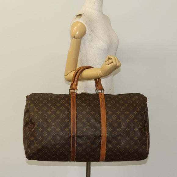 LOUIS VUITTON Monogram Keepall 55 Boston Bag M41424 LV Auth 136180