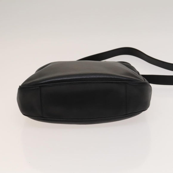 GUCCI Bamboo Shoulder Bag Leather 2way Black Gold 001 1781 1638 Auth 136183