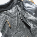 GUCCI Bamboo Shoulder Bag Leather 2way Black Gold 001 1781 1638 Auth 136183-20