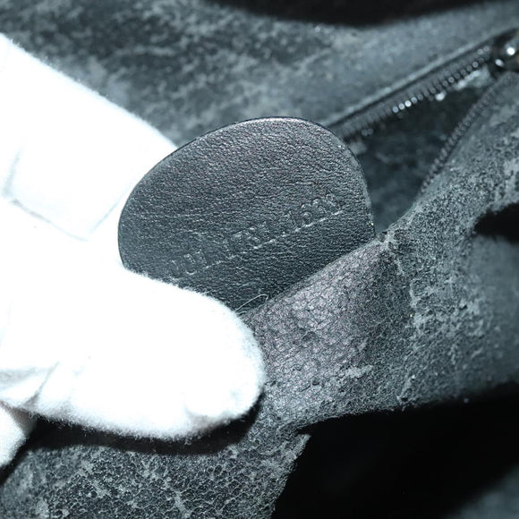 GUCCI Bamboo Shoulder Bag Leather 2way Black Gold 001 1781 1638 Auth 136183