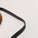 GUCCI Bamboo Shoulder Bag Leather 2way Black Gold 001 1781 1638 Auth 136183-14