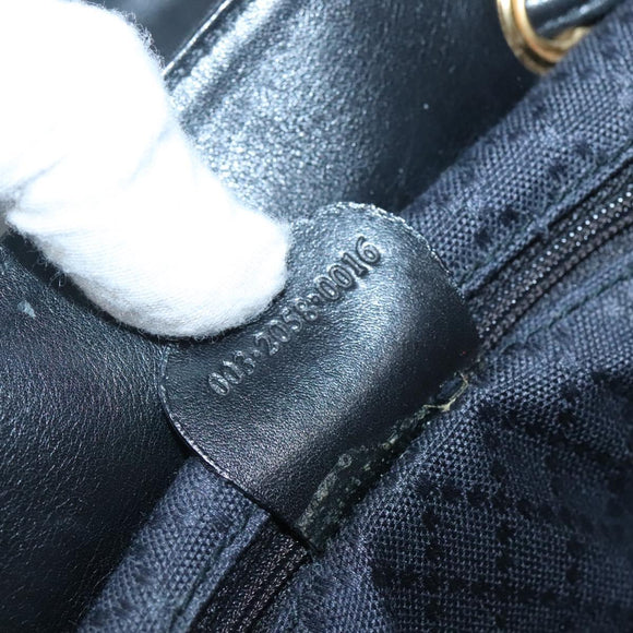 GUCCI Bamboo Backpack Leather Black Gold 003 2058 0016 Auth 136184