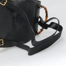 GUCCI Bamboo Backpack Leather Black Gold 003 2058 0016 Auth 136184-8