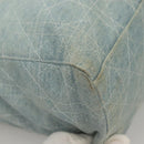 Christian Dior Canage Hand Bag Denim Light Blue Silver Auth 136187-9
