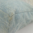 Christian Dior Canage Hand Bag Denim Light Blue Silver Auth 136187-16