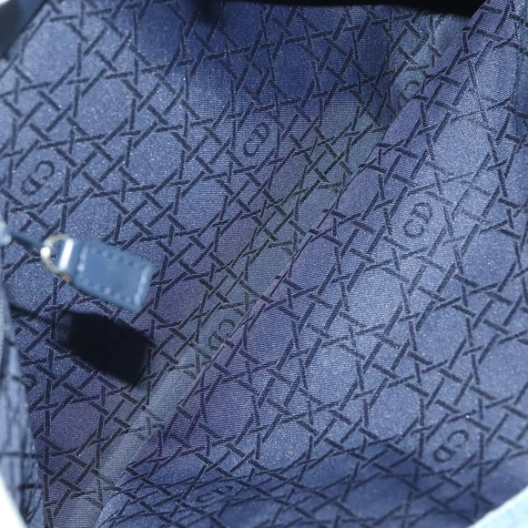 Christian Dior Canage Hand Bag Denim Light Blue Silver Auth 136187