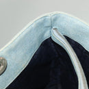 Christian Dior Canage Hand Bag Denim Light Blue Silver Auth 136187-21