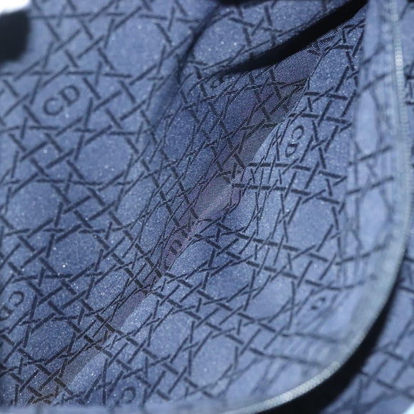 Christian Dior Canage Hand Bag Denim Light Blue Silver Auth 136187