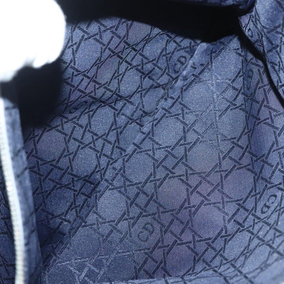 Christian Dior Canage Hand Bag Denim Light Blue Silver Auth 136187