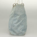 Christian Dior Canage Hand Bag Denim Light Blue Silver Auth 136187-4