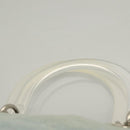 Christian Dior Canage Hand Bag Denim Light Blue Silver Auth 136187-8