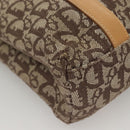 Christian Dior Trotter Canvas Hand Bag Brown Gold Auth 136188-12