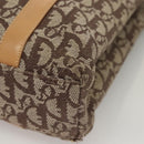 Christian Dior Trotter Canvas Hand Bag Brown Gold Auth 136188-13