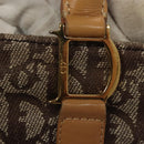 Christian Dior Trotter Canvas Hand Bag Brown Gold Auth 136188-15