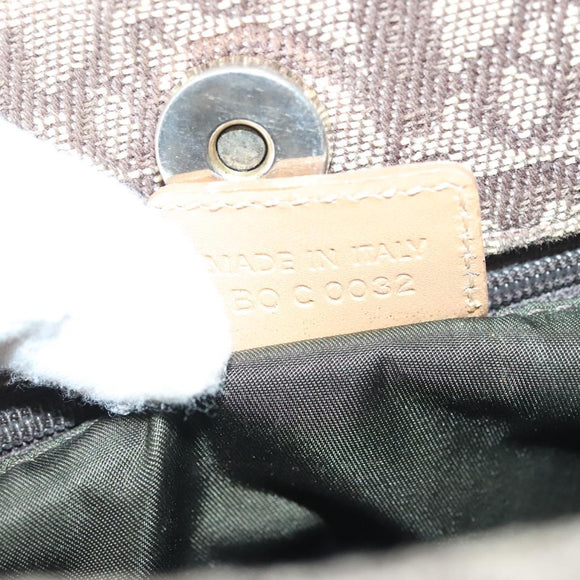 Christian Dior Trotter Canvas Hand Bag Brown Gold Auth 136188