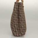 Christian Dior Trotter Canvas Hand Bag Brown Gold Auth 136188-5