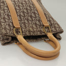 Christian Dior Trotter Canvas Hand Bag Brown Gold Auth 136188-6