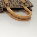 Christian Dior Trotter Canvas Hand Bag Brown Gold Auth 136188-7