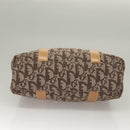 Christian Dior Trotter Canvas Hand Bag Brown Gold Auth 136188-9