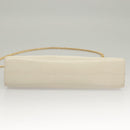 Salvatore Ferragamo Chain Gancini Shoulder Bag Leather White Gold Auth 136190-11