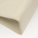 Salvatore Ferragamo Chain Gancini Shoulder Bag Leather White Gold Auth 136190-14