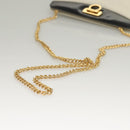 Salvatore Ferragamo Chain Gancini Shoulder Bag Leather White Gold Auth 136190-9