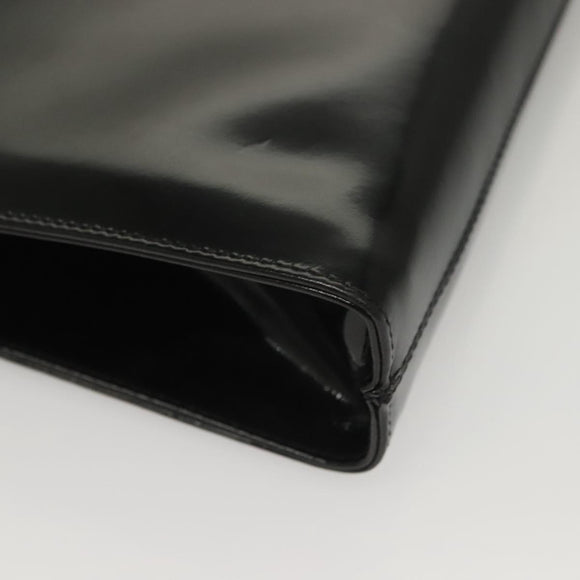 Salvatore Ferragamo Chain Gancini Bag Patent leather Black Gold Auth 136191