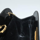 Salvatore Ferragamo Chain Gancini Bag Patent leather Black Gold Auth 136191-18