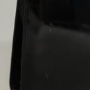 Salvatore Ferragamo Chain Gancini Bag Patent leather Black Gold Auth 136191-4