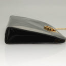 Salvatore Ferragamo Chain Gancini Bag Patent leather Black Gold Auth 136191-5