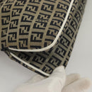 FENDI Zucchino Canvas Mamma Baguette Shoulder Bag Navy Silver Auth 136195-8