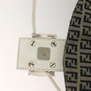 FENDI Zucchino Canvas Mamma Baguette Shoulder Bag Navy Silver Auth 136195-10