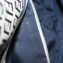 FENDI Zucchino Canvas Mamma Baguette Shoulder Bag Navy Silver Auth 136195-12