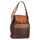 CELINE Macadam Canvas Shoulder Bag PVC Leather Brown Gold Auth 136201-1