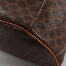 CELINE Macadam Canvas Shoulder Bag PVC Leather Brown Gold Auth 136201-13