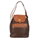 CELINE Macadam Canvas Shoulder Bag PVC Leather Brown Gold Auth 136201-2