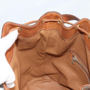 CELINE Macadam Canvas Shoulder Bag PVC Leather Brown Gold Auth 136201-22