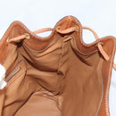 CELINE Macadam Canvas Shoulder Bag PVC Leather Brown Gold Auth 136201-23